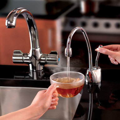 Contemporary Touch Instant Touch Hot Water Dispenser, Brushed Bronze