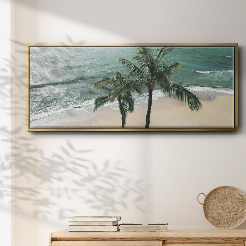 Maui Palm, impression sur toile encadrée, Or, H 12 po x l 30 po x P 1,5 po