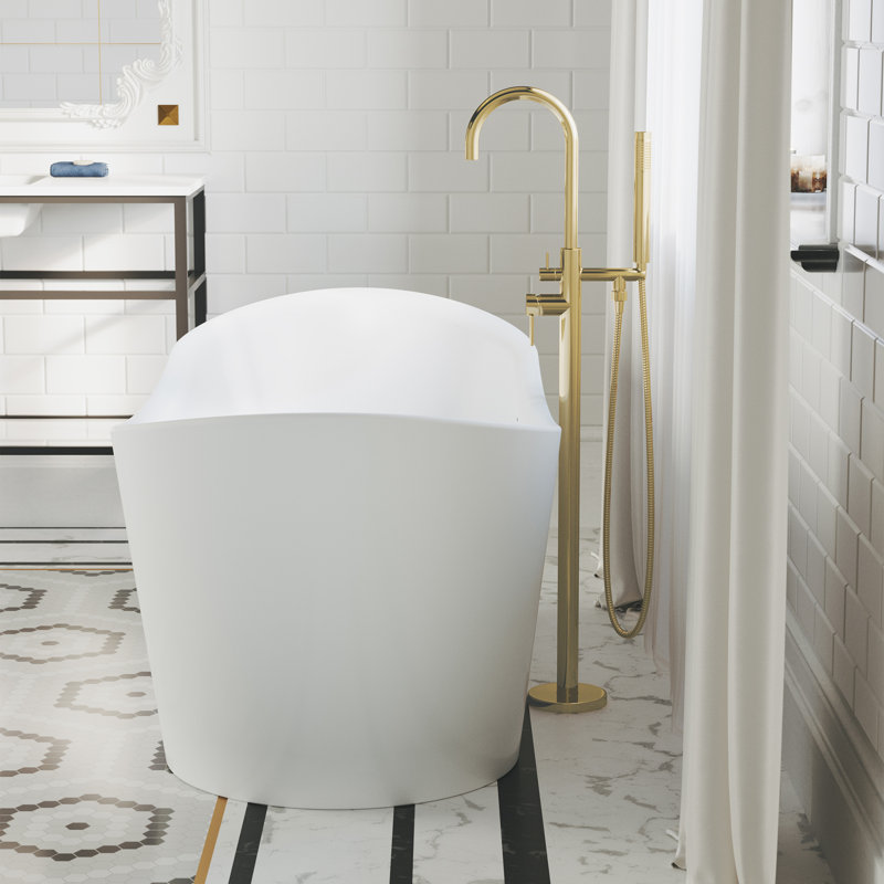 Ivy Freestanding Bathtub Faucet in Brushed Gold, Brushed Gold