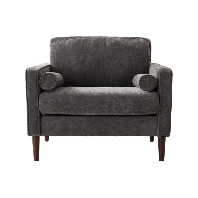 85cm Wide Tufted Chenille Armchair with Pillows