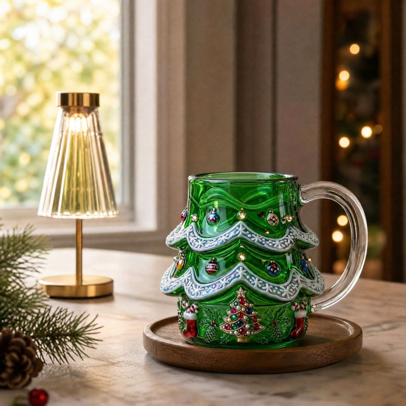 Grande tasse de Noël gnome Santa, Vert