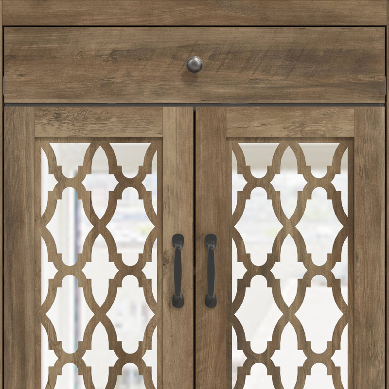 Buffet décoratif 2 portes Chessani, Chêne noueux
