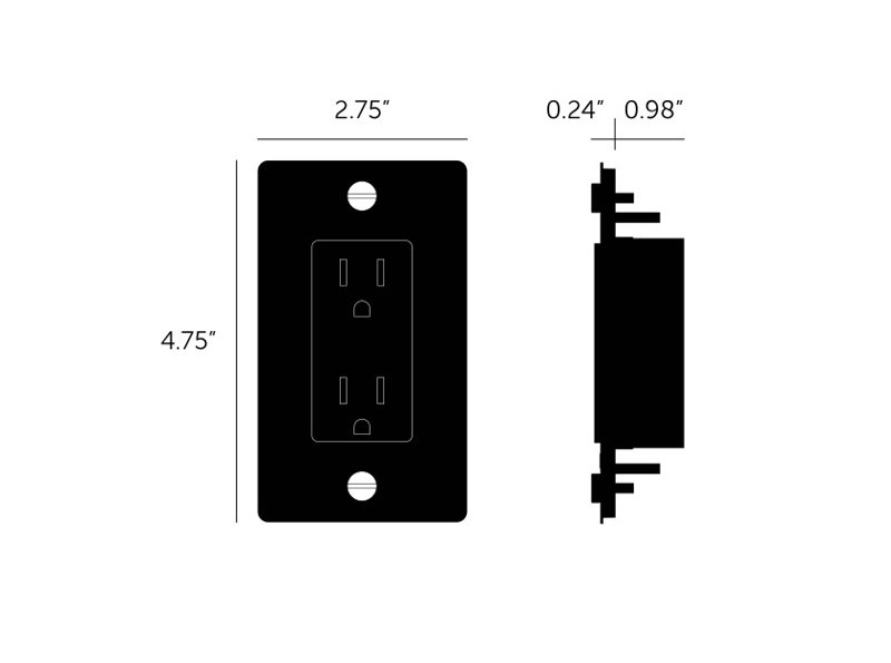 1G Duplex Outlet / With Logo , Brass