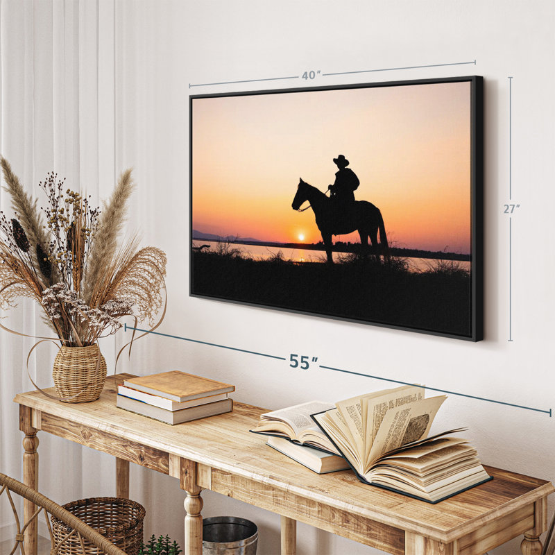 «Cowboy Silhouette Wall Art», H 27 po x l 40 po