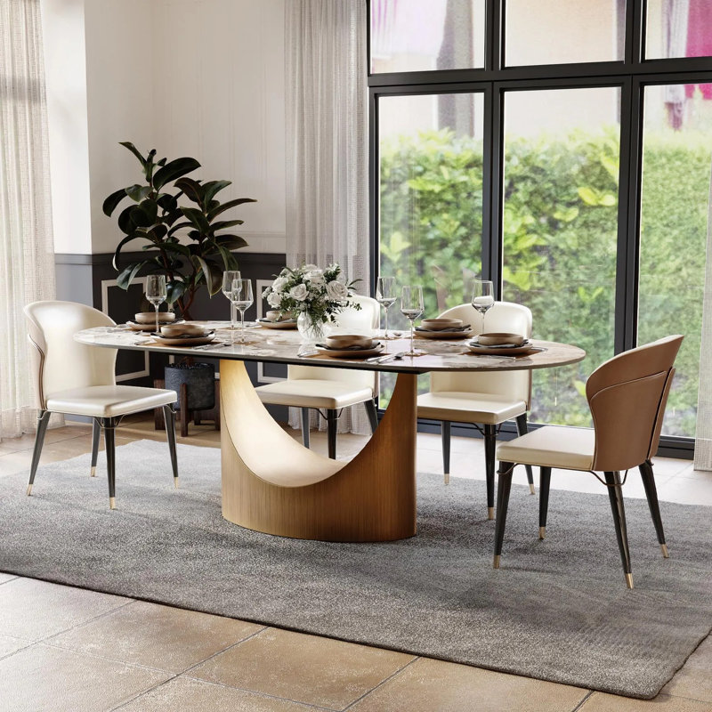 Chaises de salle à manger en cuir Modern Luxury