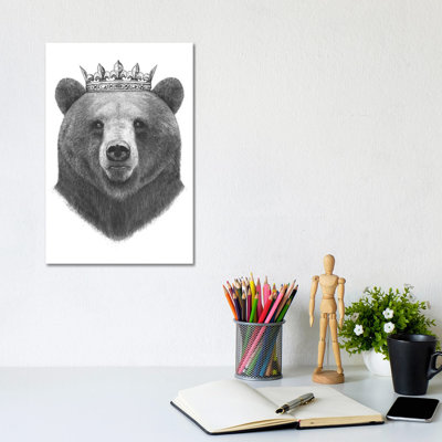 King Bear by Valeriya Korenkova - Wrapped Canvas Gallery-Wrapped Canvas Giclée