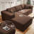 Boneless 108" Cloud Sectional Couch with L-Shape Chaise,4 Seat Modern Modular Sofa with Deep Seat, Upholstered Couches for Living Room Bedroom, with Oversized Chaise Waist Pillows,No Assembly Required-1947006521