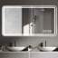 Miroir de salle de bain avec lumières à DEL et brouillard: 3 couleurs, à 5 niveaux d'intensité variable, à fixer au mur