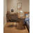 Solid Wood L-Shaped Desk with Floating Acrylic Legs-333371732
