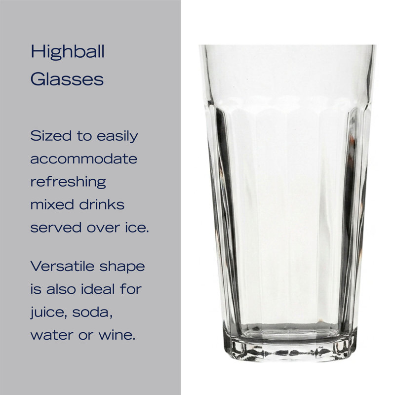 Mikasa Mable Highball Glass Set, 16 Ounce