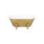 Baignoire décorative en métal doré et blanc 12 po