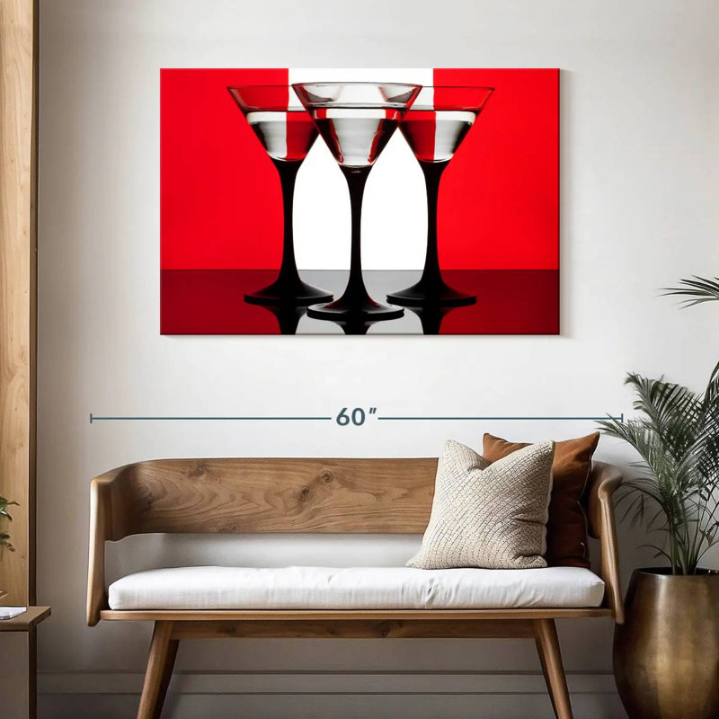 Yarlin trois cocktails Martini, H 30 po x l 45 po