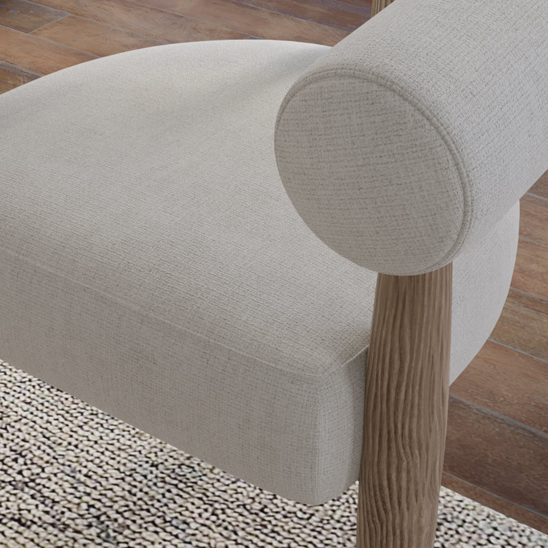 Fauteuil large de 29 po Binu, Mélange de polyester crème