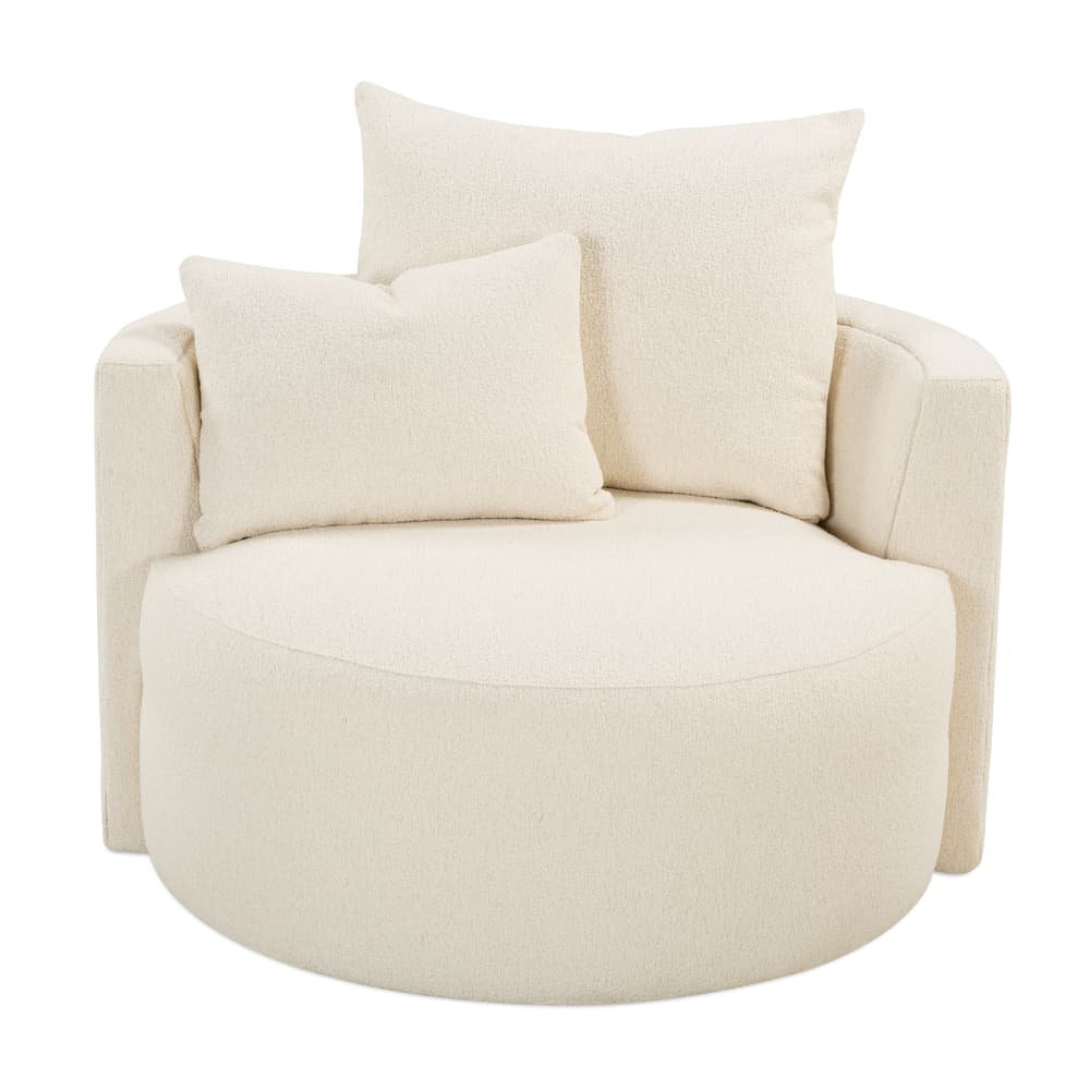 Rowe Furniture Fauteuil demi-tonneau pivotant en lin L 43 po Leander ...