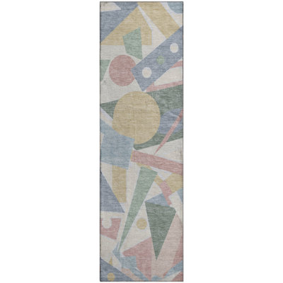 Premium Machine Washable Mehara AMF1693 Geometric Rug
