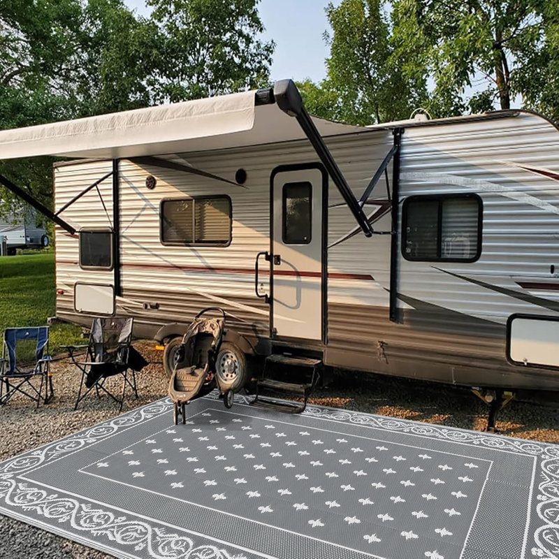 Outdoor Rug, Gray, Rectangle 6' x 9'