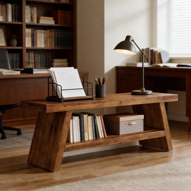 Banc à chaussures à 2 niveaux, en bois massif, brun rustique, conception de rangement ouvert, utilisation polyvalente dans le couloir, la chambre à coucher ou comme siège de salle à manger supplémentaire, banc d'entrée rectangulaire en bois à 2 niveaux 46,65 po Quick Up