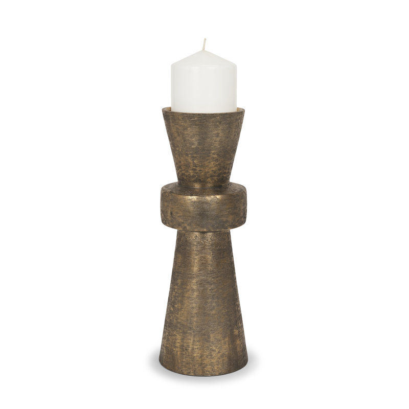 Petit porte-bougie Odilia, Doré, H 12 po x l 4,3 po x P 4,3 po