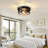 1-Pack Industrial Squre Black Metal 2-Light Flush Mount Ceiling Light (Bulb Not Include)