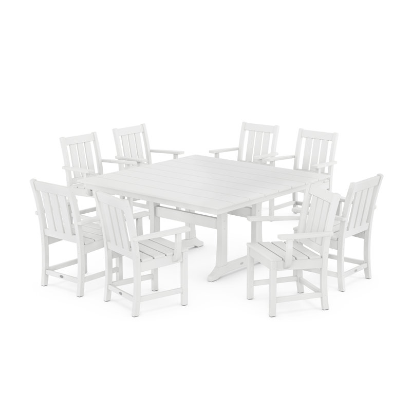 Ensemble repas 9 pièces Oxford, Blanc