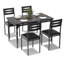 Ensemble de table de salle à manger de style campagnard 5 pièces pour 4 personnes, meubles de salle à manger de cuisine compacts, ensemble de salle à manger rustique-2074492672