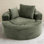 Canapé-lit 55,5 po en mousse viscoélastique ronde avec nuage, sans assemblage, 3 coussins