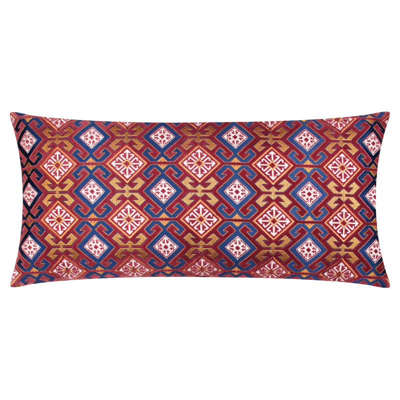 Laurel Geometric Rectangular Cushion, Blue/Pink Geometric