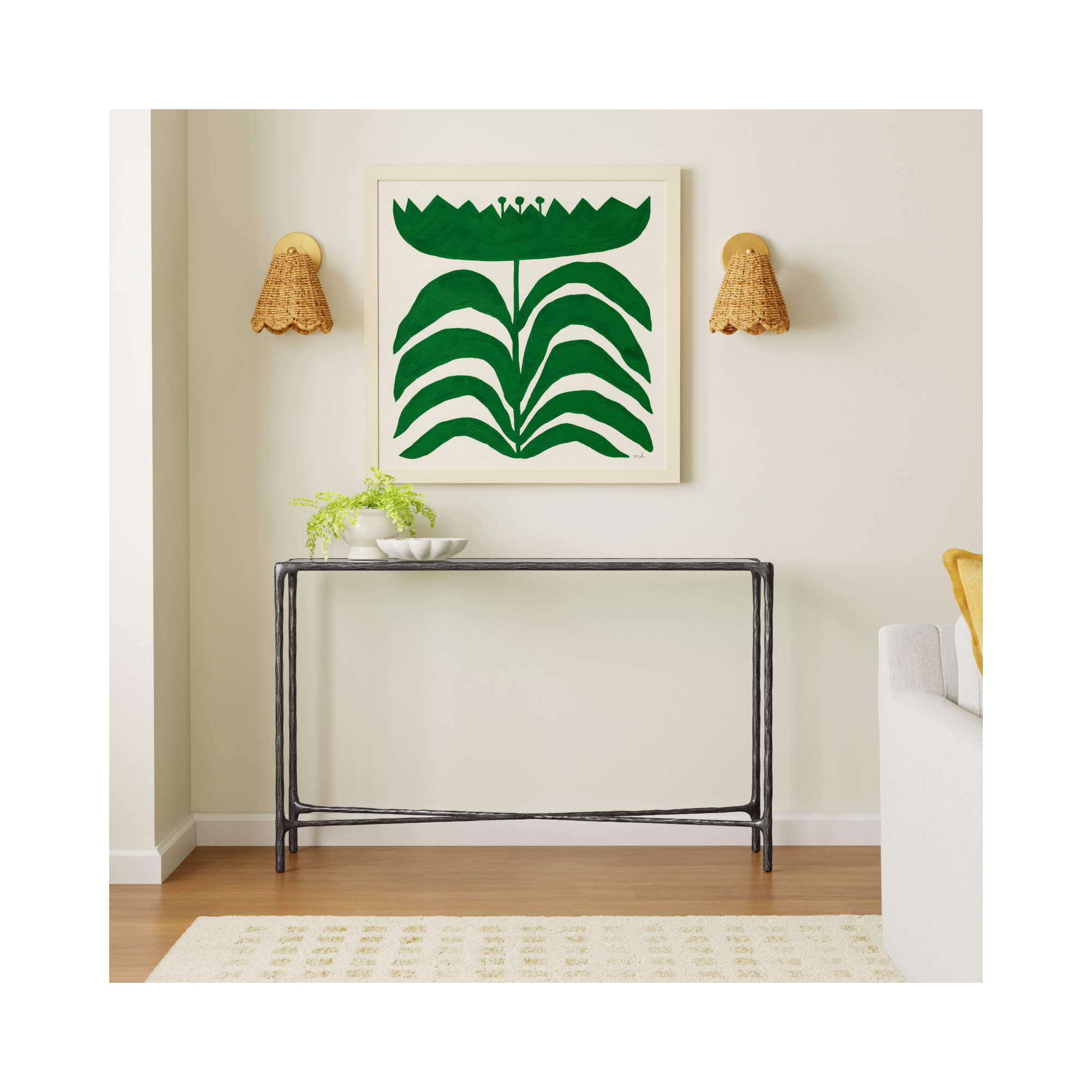 Evelynn 48'' Console Table, Black, Clear