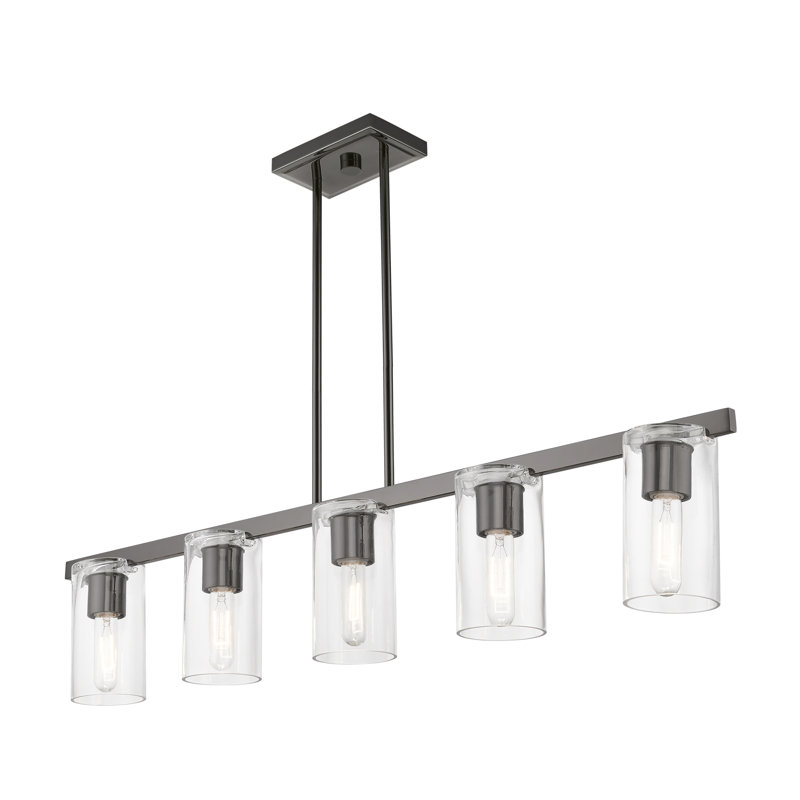 Lustre linéaire Zari, Noir chromé