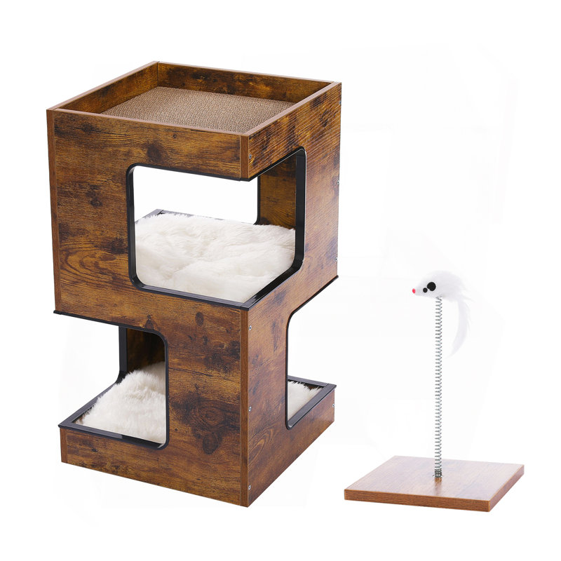 Mobilier d'intérieur multi-niveaux pour chat moderne, Beige
