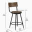 Tabouret pivotant en bois et métal Devon