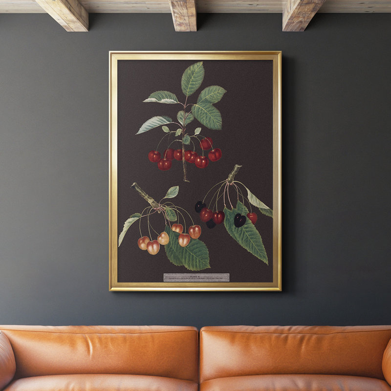 Toile encadrée de qualité supérieure Brookshaw Cherries, Or, H 42,5 po x l 30,5 po x P 1 po