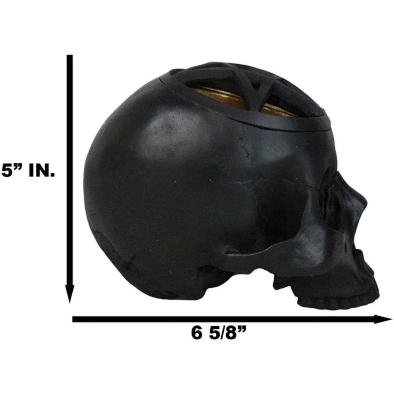 Figurine boîte de bijou de crâne de sorcière noire