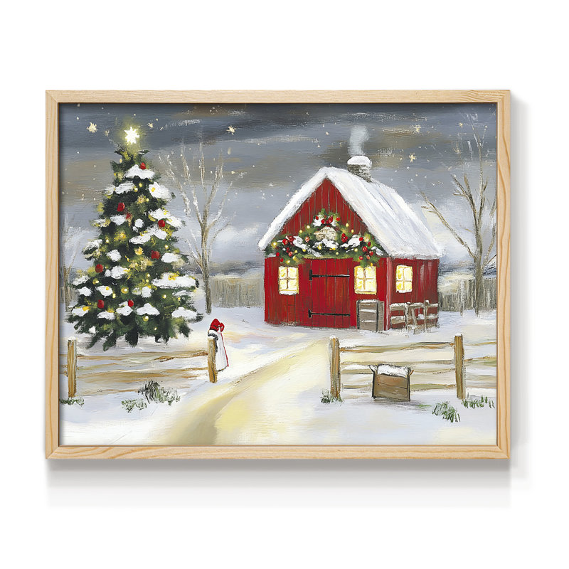 «Chirstmas Art» - DCCxxiv - Reproduction encadrée - réversible, H 8 po x l 10 po, Naturel