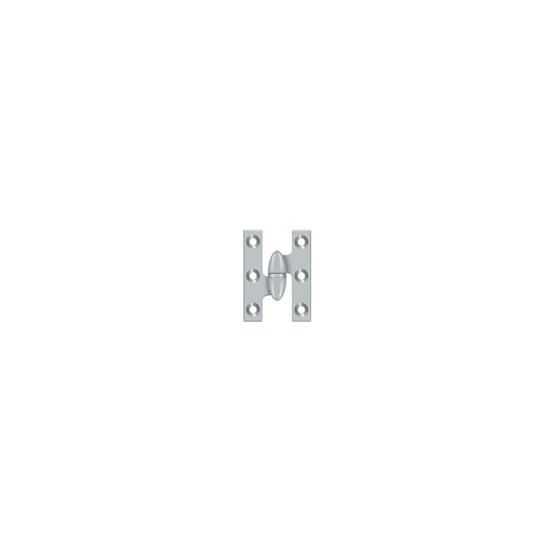 Deltana OK2015U19-L 2" x 1-1/2" Hinge in Paint Black, Brushed Chrome