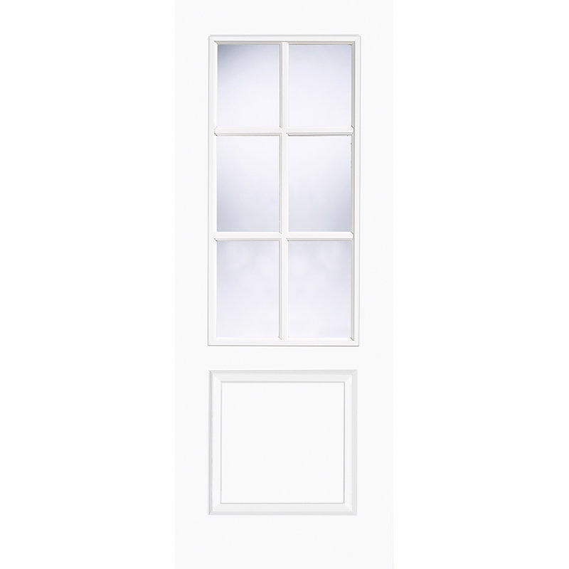 Berlin Glazed Prefinished White Internal Door, 198cm H x 76.2cm W x 3.5cm D
