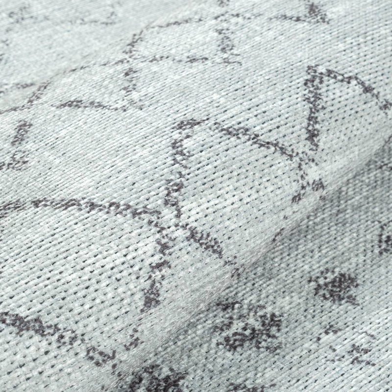 GLN Rugs Contemporary Collection - Machine Washable Modern Area Rug, Contemporary Washable Rug, Non Slip Area Rug, Abstract Living Room Rug, Bedroom Rug, Bathroom Rug (Gray Rug)