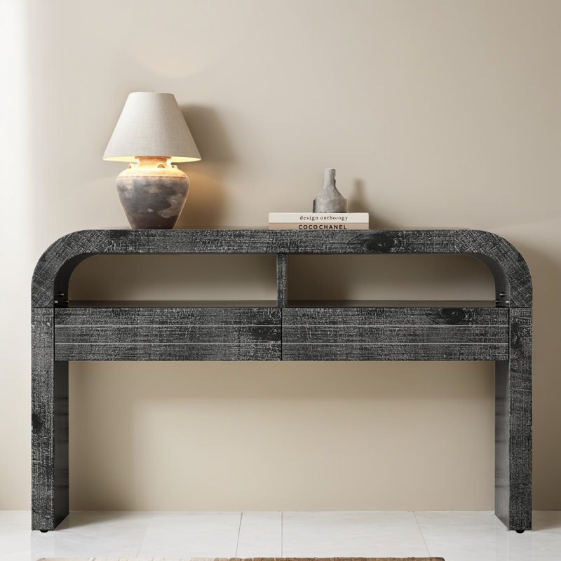 Table d'appoint 52 po avec console pour le couloir du salon, Noir antique
