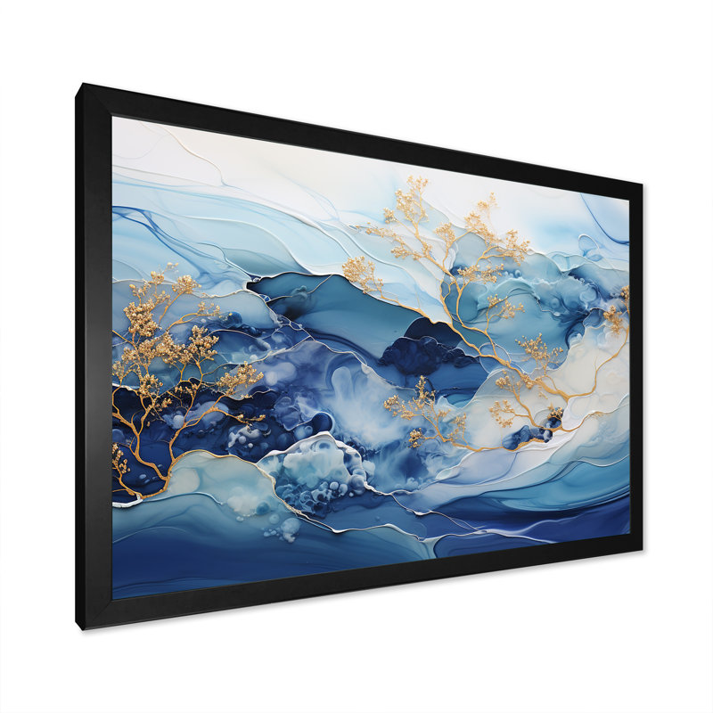 «White and Blue Alco», impression sur toile, H 12 po x l 20 po x P 1 po, Cadre simple noir