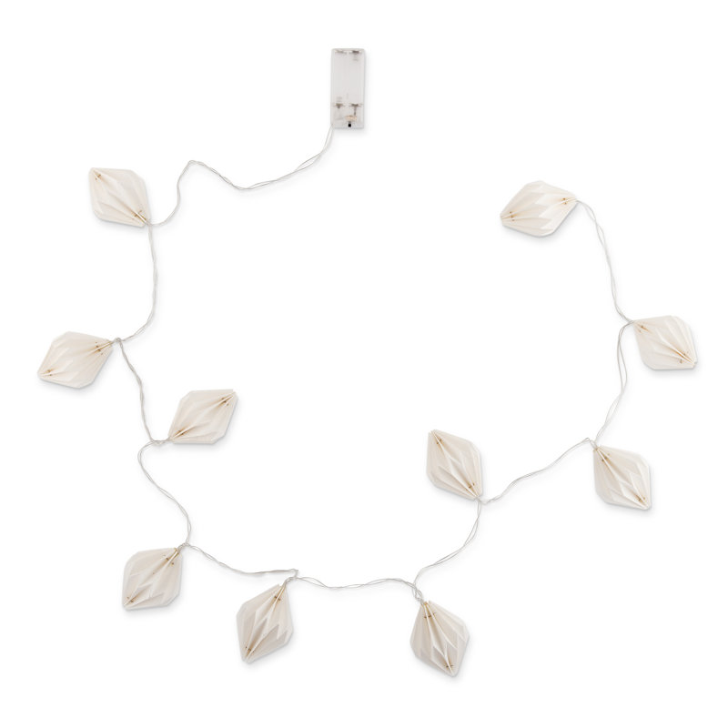 Bourbeau 10 - Bulb 65'' Battery Powered LED Paper Lantern String Light