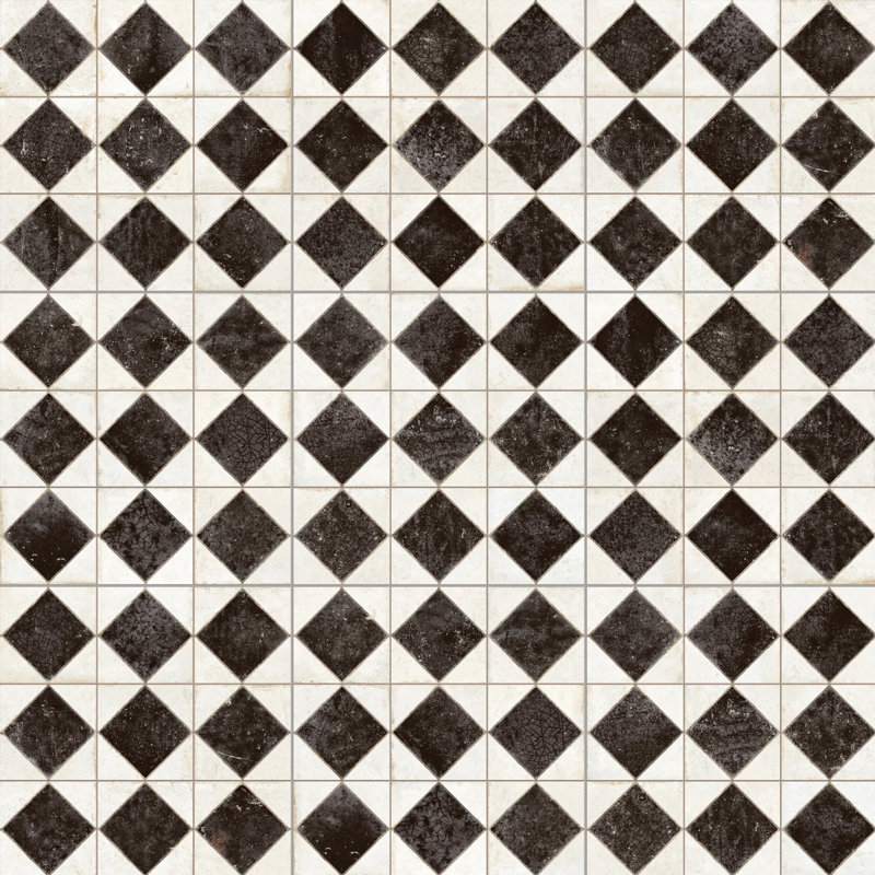 Kings Arles 13 In. X 13 In. Ceramic Floor And Wall Tile, Black/Beige