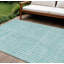 Tapis bleu sarcelle et turquoise à rayures 8 pi x 10 pi