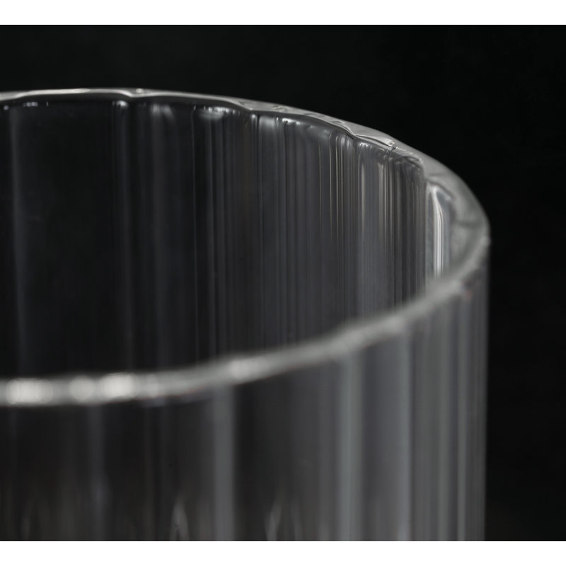 Ahnah 24'' Vanity - Clear Ribbed Glass Shade, Black