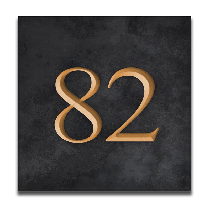 Velia 17.78cm H Stone House Number, Gold, 82
