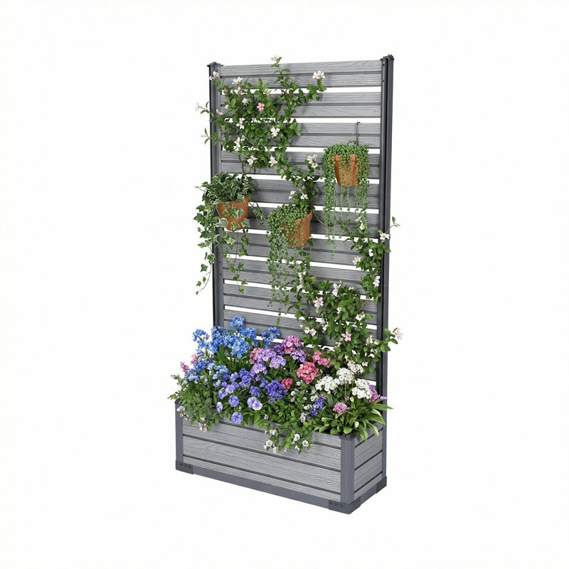  Patio Privacy Screen with Planter Box, 73.8" H x 46.5" W x 14.2" D