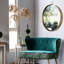 Miroir rond 30 po x 34 po doré avec cadre en fer. Embellissez votre vestibule. Idéal pour les vestibules, les salons, les chambres à coucher, les meubles-lavabos et les vestibules