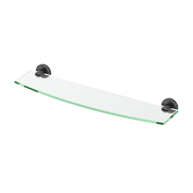 Locke Glass Shelf, Matte Black