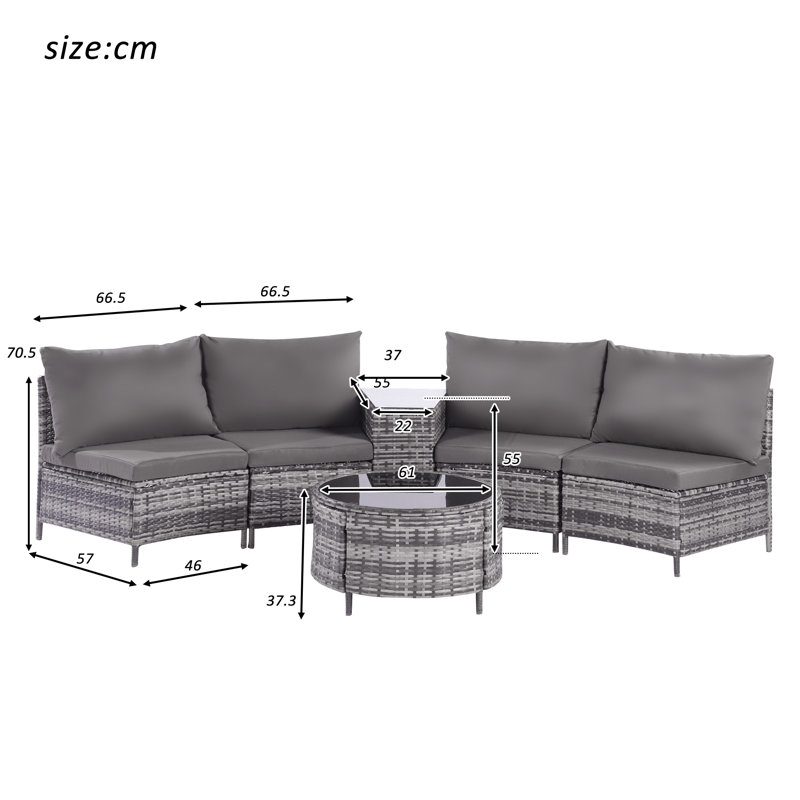 Foday Rattan 4 - Person Seating Group With Cushions