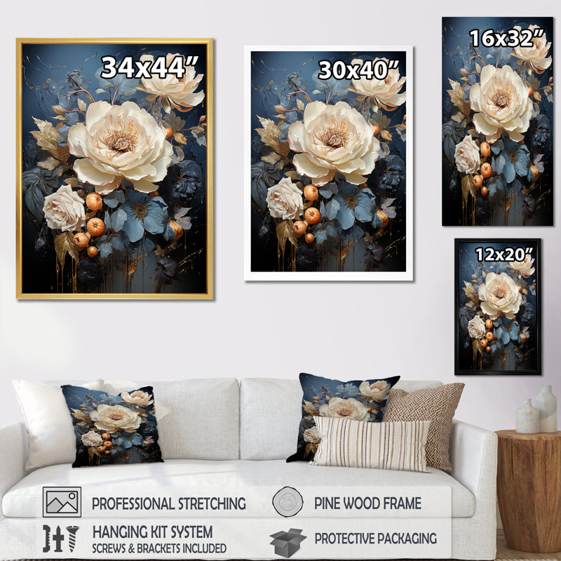 Harmonie mystique lotus II sur toile, Cadre naturel flottant, H 20 po x l 12 po x P 1 po