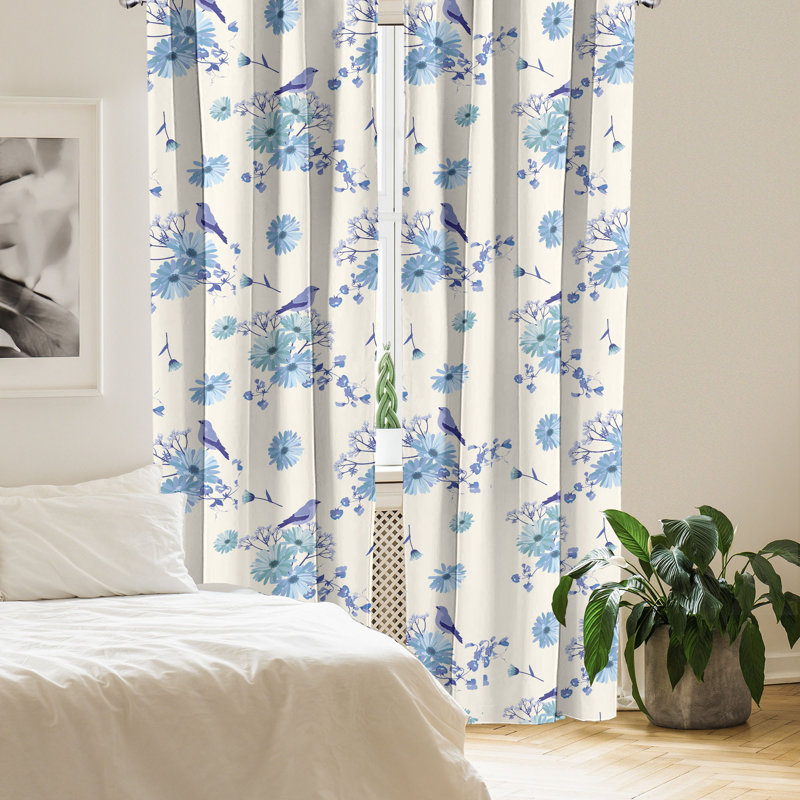 Arneshia Semi Sheer Curtain Pair, 28" W x 63" L